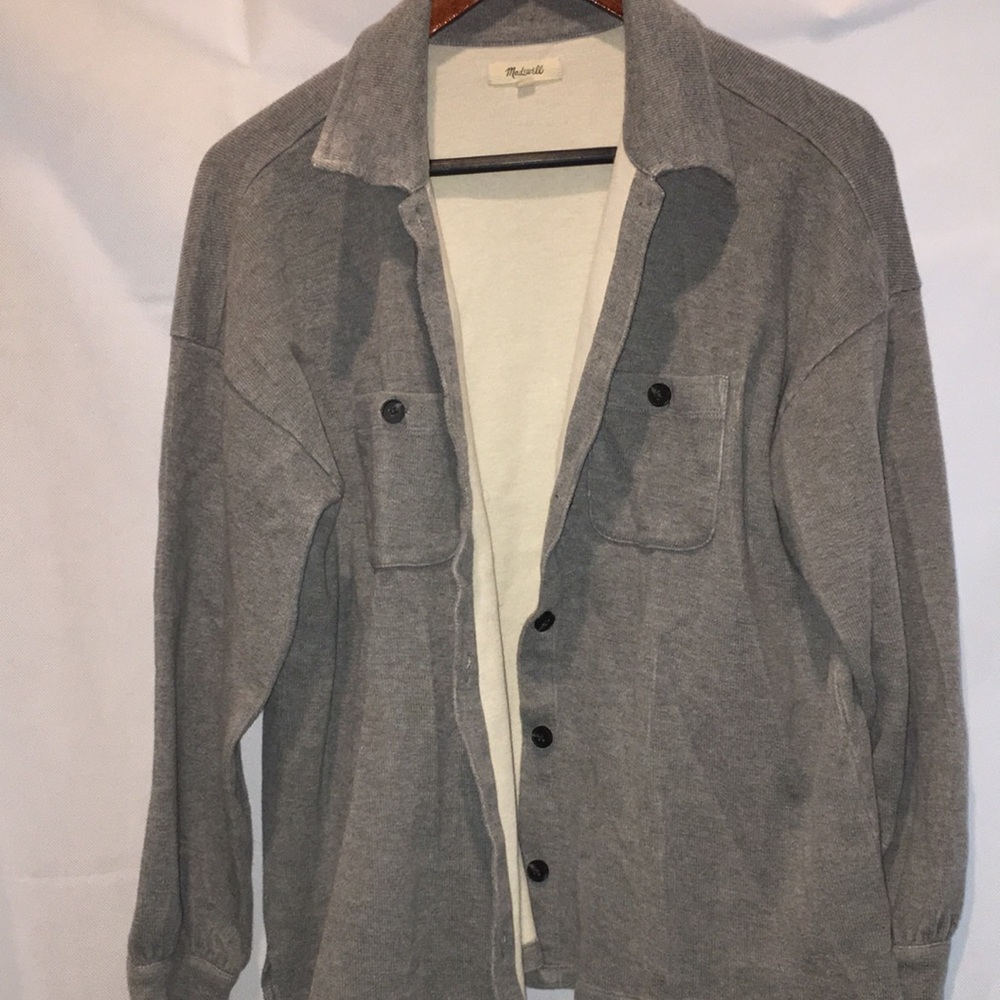 Madewell Button Down Gray Cozy Top | Size M